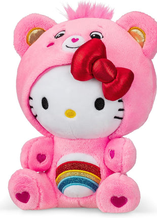 Care Bears Hello Kitty Dressed As Cheer Bear 8" Fun-Size Plush - Soft, Huggable Bestie! – Good for Girls and Boys, Employees, Collectors, Ages 4+