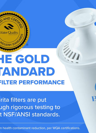 Brita Plus Water Filter, BPA-Free, High-Density Replacement Filter for Pitchers and Dispensers, Reduces 2x Contaminants*, Lasts Two Months or 40 Gallons, Includes 3 Filters