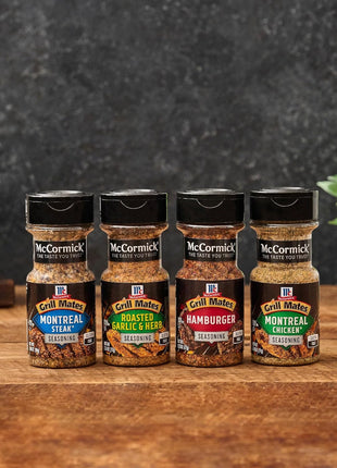 McCormick Grill Mates Spices, Everyday Grilling Variety Pack (Montreal Steak, Montreal Chicken, Roasted Garlic & Herb, Hamburger), 4 Count