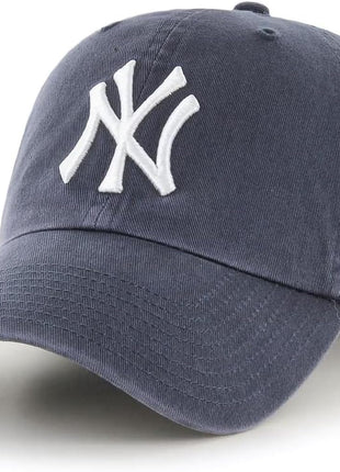 47 Brand MLB Vintage Navy Primary Logo Clean Up Adjustable Baseball Cap Hat, Adult One Size Fits All