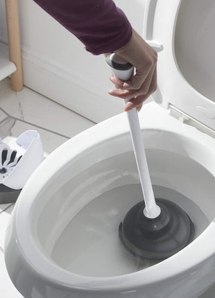Clorox Toilet Plunger with Hideaway Caddy, Set of 2 – for Bathroom Organization and Storage, Bathroom Accessories, Toilet Unclogger, with Holder, White