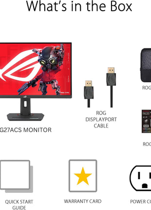 ASUS ROG Strix 27" QHD (2560x1440) HDR400 USB-C Gaming Monitor (XG27ACS), 180Hz,1ms, Fast IPS, 133% sRGB, Extreme Low Motion Blur Sync, G-Sync Compatible, DisplayWidget, Tripod Socket, 3 Year Warranty