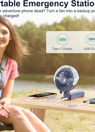 HandFan 4000mAh Upgraded Handheld Misting Fan, 50ml Water Tank, Rechargeable Personal Mister Fan Portable AC, Spray Water Mist Fans, Foldable Cooling Ice Fans for Beach Travel Disney(Royal Blue)
