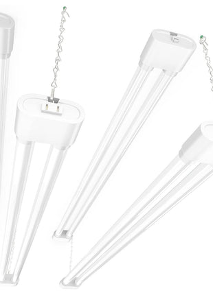 Ensenior 4 Pack Linkable Led Shop Light 4ft for Garage, 4400 High Lumens, 36W Equivalent 280W, 5000K Daylight, 48 Inch Utility Surface or Hanging Mount Fixtures, White, ETL Certified