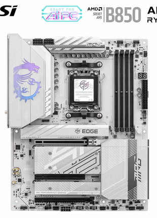 MSI MPG B850 Edge TI WiFi Motherboard, ATX - Supports AMD Ryzen 9000/8000 / 7000 Processors, AM5-80A SPS VRM, DDR5 Memory Boost (8400+MT/s OC), PCIe 5.0 x16, M.2 Gen5, Wi-Fi 7, 5G LAN