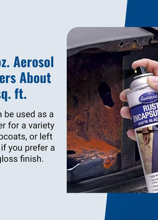 Eastwood Rust Encapsulator Aerosol | Quick Drying with UV Resistance and Heat Resistance up to 400 Degrees Fahrenheit | 15 Oz, Black | 2 Pack