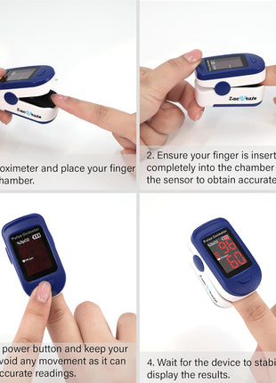 Zacurate 500BL Fingertip Pulse Oximeter Blood Oxygen Saturation Monitor with Batteries Included (Navy Blue)