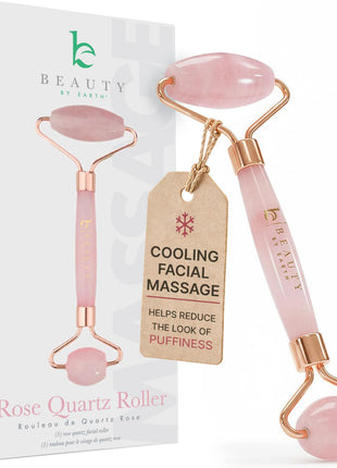 Rose Quartz Face Roller - Depuffs & Smoothes Fine Lines and Wrinkles