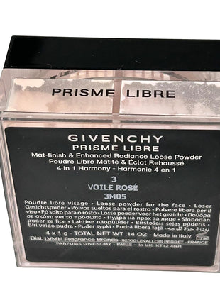 Givenchy Prisme Libre Loose Powder Mat-finish 4 x 1 g - Total 0.14 oz Color # 3 Voile Rose (NEW NO BOX, NEVER USED)