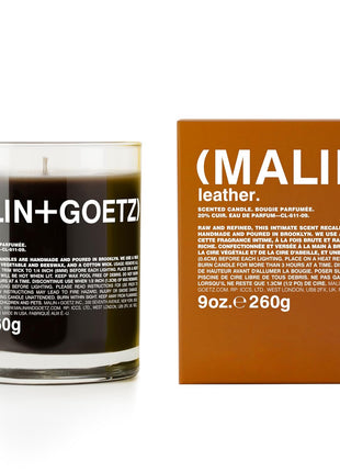 MALIN+GOETZ 9oz Scented Candle | Hand-Poured Soy Wax with Unique Fragrance Blends | Clean-Burning, Vegan & Cruelty-Free | Bergamot, Sage, Otto, Tomato, Strawberry, Cannabis, Dark Rum & Leather