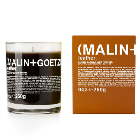 MALIN+GOETZ 9oz Scented Candle | Hand-Poured Soy Wax with Unique Fragrance Blends | Clean-Burning, Vegan & Cruelty-Free | Bergamot, Sage, Otto, Tomato, Strawberry, Cannabis, Dark Rum & Leather