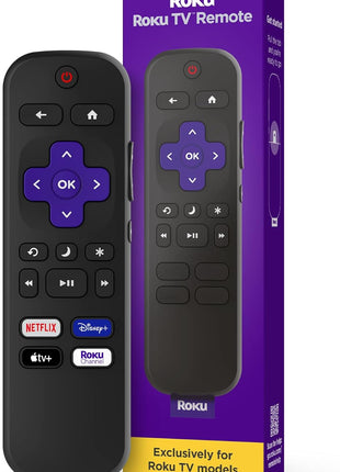 Roku TV Remote Control (Official Manufacturer Product) | Simple Setup & Pre-Set App Shortcuts - Replacement Remote Compatible with RokuTV Models ONLY (Not Roku Players)
