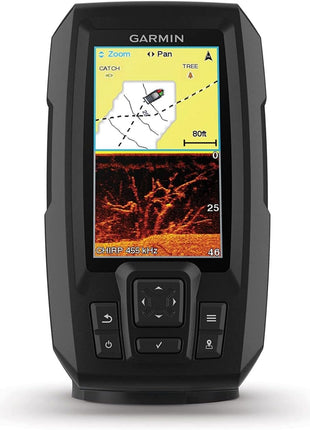 Garmin Striker 4cv with Transducer, 4 inch GPS Fishfinder with CHIRP Traditional and ClearVu Scanning Sonar Transducer and Built In Quickdraw Contours Mapping Software