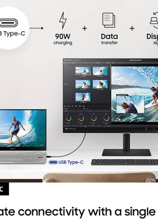 Samsung 27" S80UA 4K UHD IPS HDR10 High Resolution Monitor, USB-C, Eye Saver Mode, Eco Saving Plus, LS27A804UJNXGO, 2025, 3 Year Warranty | USB-C Pd 90W, 60hz, Eye Saver and Eco Saving Plus, 3-Year Warranty