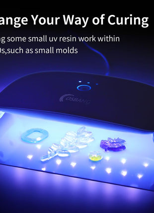 2 Pack UV Light for Resin, Large Size Foldable UV Resin Lamp and Mini Portable Light, Fast Curing and Light Weight UV Lamp, Resin Kits for Jewelry Making, DIY Craft