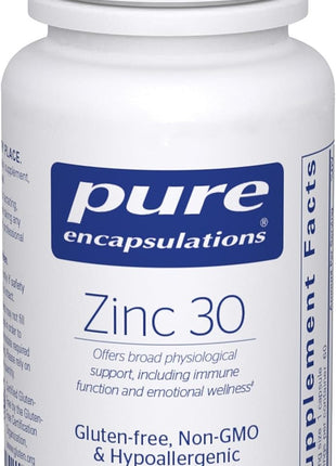 Pure Encapsulations Zinc 30 mg   Supplement for Immune System Support, Growth and Development, and Wound Healing*   with Zinc Picolinate 30 mg   60 Capsules