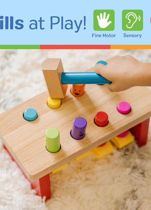 MeMelissa & Doug Deluxe Pounding Bench Wooden Preschool Learning Toy with Mallet Classic Wooden Toddler Toys for Ages 2+Lissa & Doug Deluxe Pounding Bench Wooden Preschool Learning Toy with Mallet