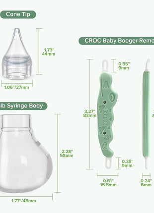 Haakaa Nasal Care Essentials Combo, Nasal Aspirator for Baby with Baby Nose Picker, Gentle Infant Ear & Nose Care Set with Case for Home or Travel