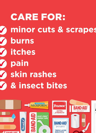 All-Purpose Portable Compact First Aid Kit for Minor Cuts, Scrapes, Sprains & Burns, Perfect for Home, Car, Travel, Camping Essentials & Outdoor Emergency Kit, 160 Pieces