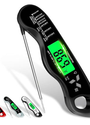 Meat Thermometer Digital,IP67 Waterproof Cooking Thermometer with Backlight, Calibration & Hold Function,Food Thermometer for Cooking,Outdoor Grilling