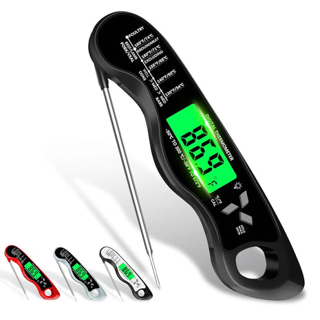 Meat Thermometer Digital,IP67 Waterproof Cooking Thermometer with Backlight, Calibration & Hold Function,Food Thermometer for Cooking,Outdoor Grilling