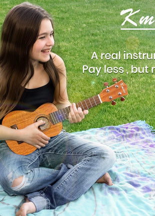 Kmise Professional Ukulele for Adult Beginner, Free Online Lesson 21 inch Soprano Mahogany Ukelele with Kids Ukele Bundle Starter Kit Gig Bag Case, Strap, Tuner, Nylon Strings, Book, Uke Gift Choice