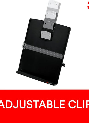 DH340MB 3M Fold-Flat Freestanding Desktop Copyholder, Plastic, 150 Sheet Capacity, Black