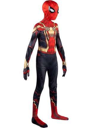 Marvel Integrated Spider-Man Official Youth Deluxe Zentai Costume - Deluxe Two-Way Stretch Spandex with Invisible Zippers and Wrist Openings for Added Convenience (M) Multi