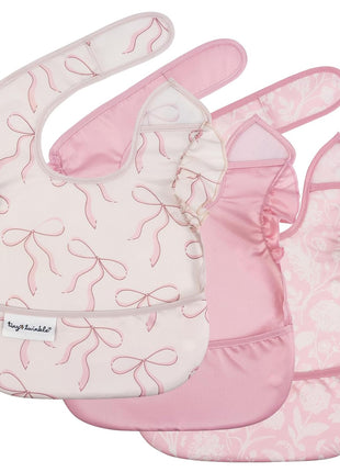 Tiny Twinkle Mess-Proof Baby Bibs for Eating | Waterproof, Wipeable Toddler Bibs with Catch-All Pocket | Feeding Bibs for Girls & Boys(3 Pack,Unicorn)