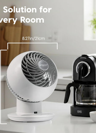 IRIS USA WOOZOO Air Circulator Fan with Remote, Oscillating, 5 Speeds, 82ft Max Air Distance, 90? Adjustable Tilt, 30db Quiet Motor, Small Fan for Bedroom, Office, Dorm, White
