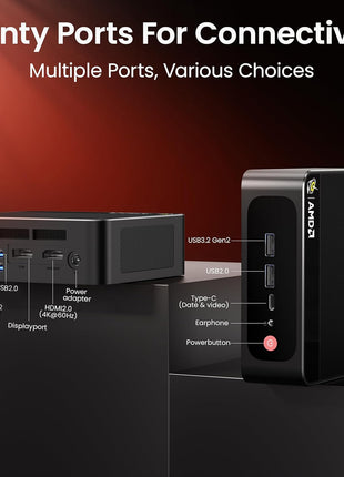 Beelink Mini PC, SER5 Pro 5625U AMD Ryzen 5 (Up to 4.3GHz) 16GB DDR4 480GB M.2 SSD Mini Desktop Computer, 2.5Gbps LAN, Wifi6/BT5.4,HDMI/DP/Type-c/4K Triple Display Micro PC