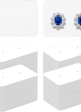 Earring Card Holder - 300 PCS Earring Display Holder Cards, 1.1"x1.6" Blank Paper Cards with 2 Holes, Earring Display Cards for Selling Earrings Necklace Jewelry DIY Crafts (White)