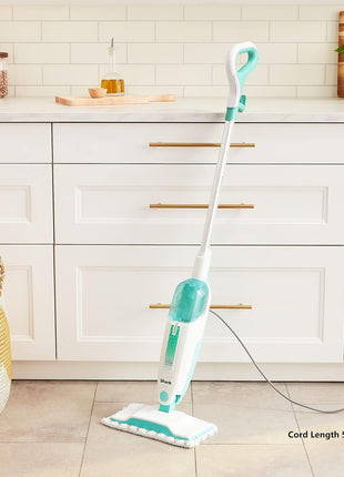 Shark Steam Mop for Sealed Hard Floors with 2 Dirt Grip Pads, White, S1000 | Removable Water Tank, Lightweight, 2 Machine Washable Dirt Grip Pads, Steam Sanitization on Sealed Hard Floors