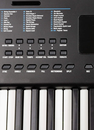 RockJam Compact 61 Key Keyboard with Sheet Music Stand, Power Supply, Piano Note Stickers & Simply Piano Lessons