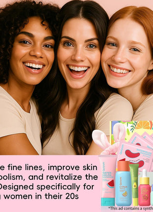 QUIYUM Daily Skincare Set for Young Women, 6-Piece Facial Care Routine