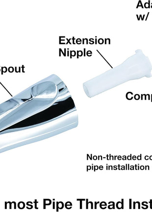 Danco Tub Spout with Diverter, Metal, Chrome (88703)
