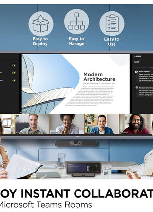 ViewSonic TeamJoin TRS10 Bundle Certified for Microsoft Teams Rooms Includes MPC310-W31-TU Computing Engine mini-PC and MRC1010-TN 10-inch Touch Console with USB-C, HDMI ingest, and Motion Sensor