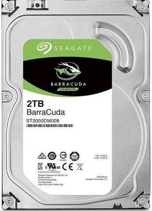 Seagate Barracuda ST2000DM008 2 TB 3.5" Internal Hard Drive - SATA | SATA III interface with 8TB capacity and 3.5-inch size for gaming, workstations and desktops