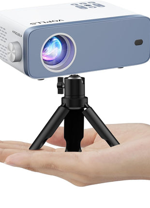 Mini Projector, VOPLLS 1080P Full HD Video Projector, Portable Outdoor Home Theater Movie Projector, 50% Zoom, Compatible with HDMI, USB, AV, Smartphone/Tablet/Laptop/PC/TV Box (25000L)