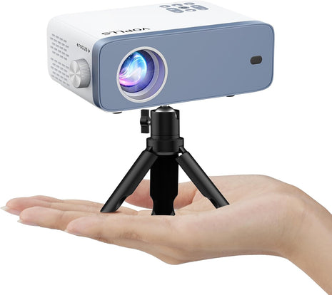 Mini Projector, VOPLLS 1080P Full HD Video Projector, Portable Outdoor Home Theater Movie Projector, 50% Zoom, Compatible with HDMI, USB, AV, Smartphone/Tablet/Laptop/PC/TV Box (25000L)
