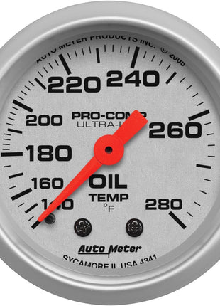 AUTO METER 4341 Ultra-Lite Mechanical Oil Temperature Gauge