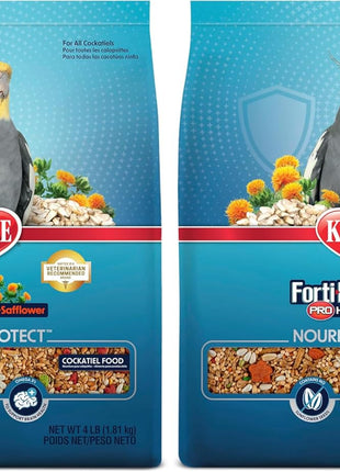 Kaytee Forti-Diet Pro Health+Safflower Nourish+Protect Cockatiel Food, Supports Breeding and Molting, Nutrition Backed by Science, Digestive and Brain Health, 4 pounds