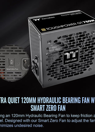 Thermaltake Toughpower GT 750W ATX 3.1 Standard Power Supply; 80 Plus Gold Efficiency; Smart Zero Fan; Native 300W PCIe 5.1 Connector; PS-TPT-0750FNFAGU-3; 5 Year Warranty