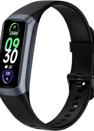 Fitness Tracker Activity Tracker Smart Watch 1.10''AMOLED Touch Color Screen,Smart Watch with 24/7 Blood Oxygen Heart Rate,Sleep Monitor,IP68 Waterproof,Step Counter Health for Women Men (Black)