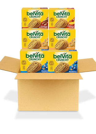 belVita Breakfast Bars Biscuits Variety Pack, 4 Flavors, 30 Total Packs, 6 Boxes (4 Biscuits Per Pack)