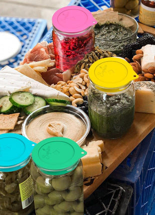 Sophico Silicone Fermenting Lids, Waterless Airlock Fermentation Tops Mason Jar Lid Fermenter Caps for Pickles, Kimchi, and Fermented Probiotic Food   4 Pack, Wide Mouth (Jars Not Included)