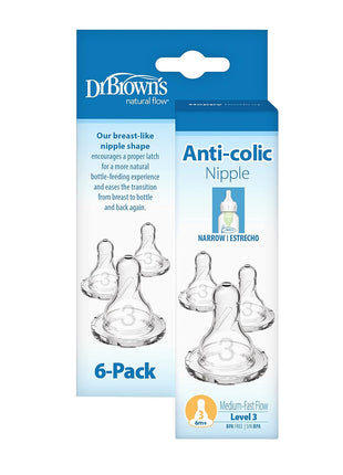 Dr. Brown's Original Nipple, Level 3 (6m+), 6 Count