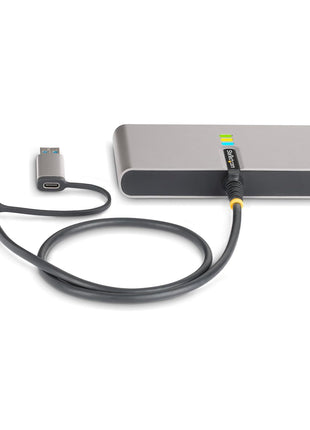 StarTech.com 2-Port USB-C Hub with Gb Ethernet and RS232 FTDI Serial, Attached USB-C to USB-A Dongle, 100W PD Pass-Through, 2X USB-A 5Gbps