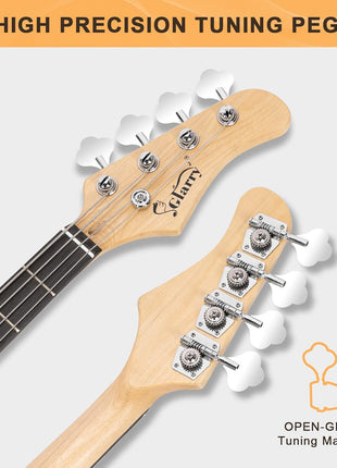 GLARRY Full Size Electric Bass Guitar with 20W AMP, 4 String Beginner Starter Kit with Accessories including Cable, Strap, Bag for Kids and Adults (Dark blue)