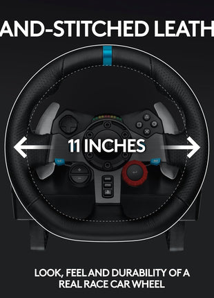 Logitech G29 Driving Force Racing Wheel and Floor Pedals, Real Force Feedback, Stainless Steel Paddle Shifters, Leather Steering Wheel Cover for PS5, PS4, PC, Mac - Black